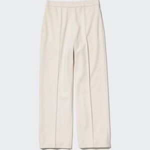 Nwot Uniqlo Jersey EASY WIDE STRAIGHT PANTS Stitching Beige Size XL